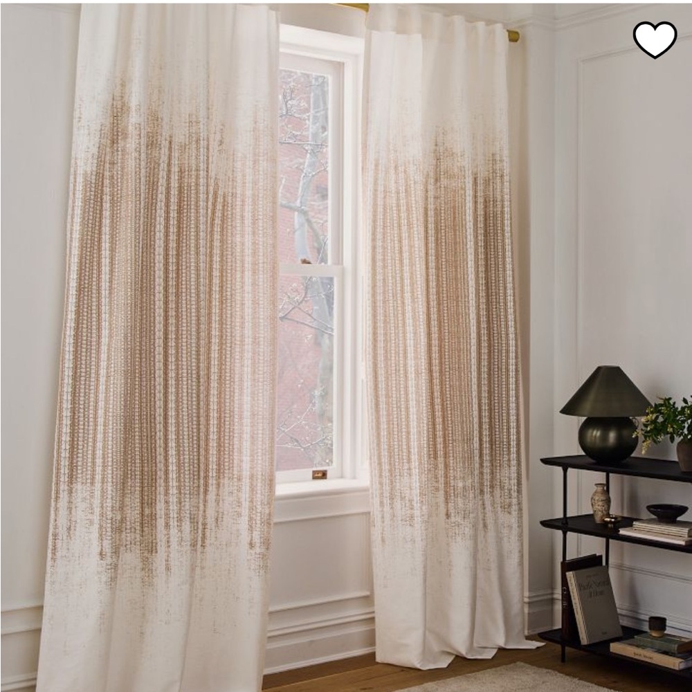 West Elm Echo curtains in “gold dust”